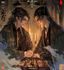 耽美漫画《墨染江山》封面,宫廷权谋风格,两位男主角在烛光下对弈,画面深沉大气充满权谋张力