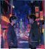 耽美漫画《霓虹之夜》封面,现代都市夜生活风格,两位男主角在霓虹灯闪烁的街头相遇,画面时髦感强